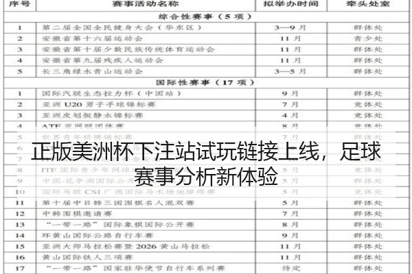 正版美洲杯下注站试玩链接上线，足球赛事分析新体验